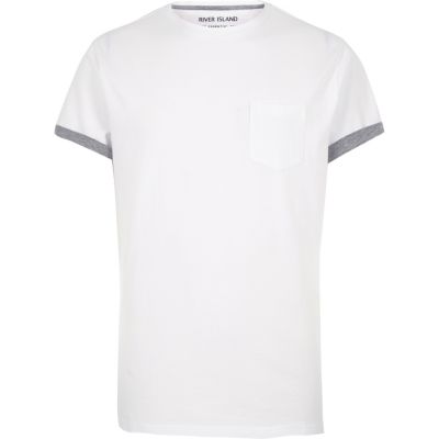 White contrast trim t-shirt